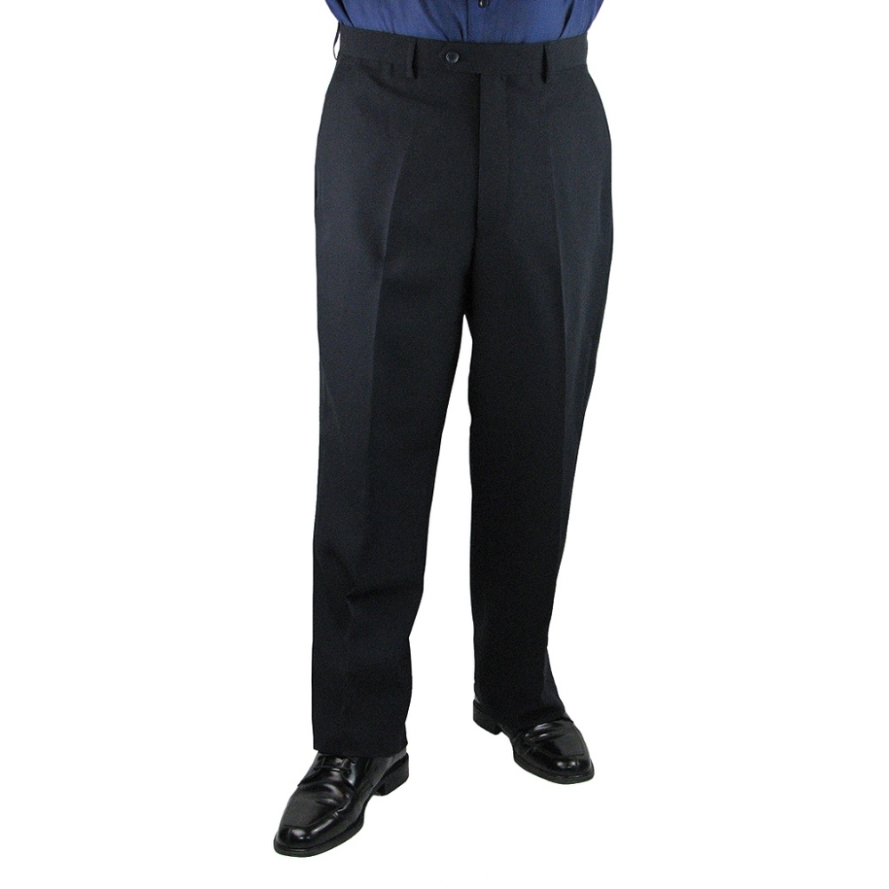 Men's Classic Fit Flat Front Dress Pants - Navy